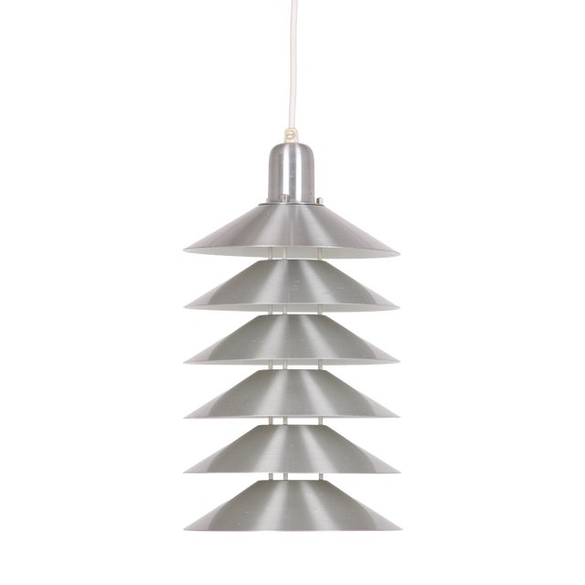 Tip Top Pendant Lamp in Aluminum by Jørgen Gammelgaard, 1980s For Sale