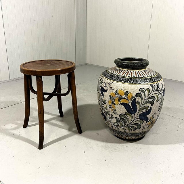 Stunning large ceramic vase, decor Enzian, by Kurt Tschörner for Ruscha, Germany. 1950-60’s. In very good condition....