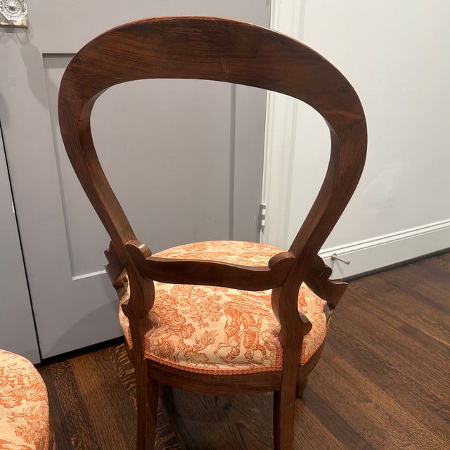 Wood Vintage Upholstered Chair (Set of 2) For Sale - Image 7 of 10