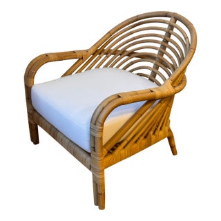 Serena and Lily Edgewater Rattan Lounge Armchair For Sale
