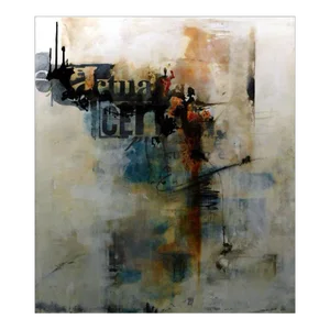 Ray Phillips "Actual" Abstract Mixed-Media Painting on Canvas, Hand Signed