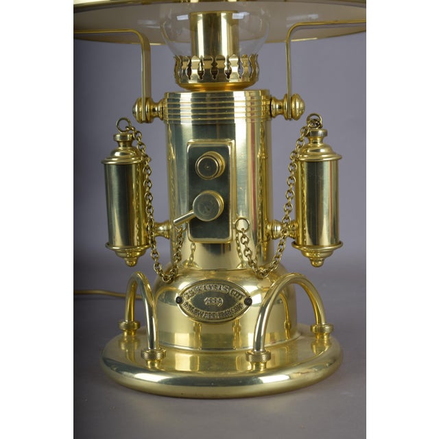Nautical Gold-Plated Table Lamp with Glass Dome Shade, 1980s For Sale - Image 11 of 18