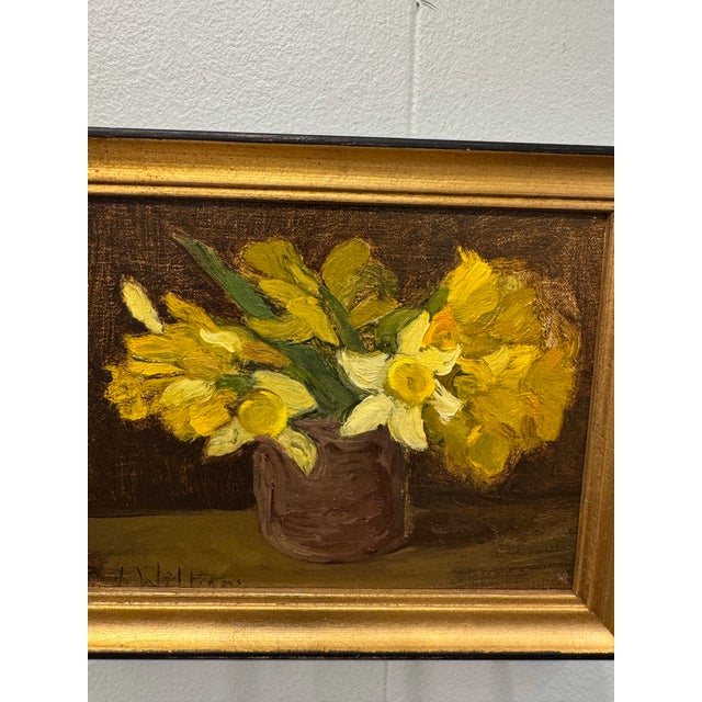 Traditional 20th Century Oil Painting Daffodils For Sale - Image 3 of 6