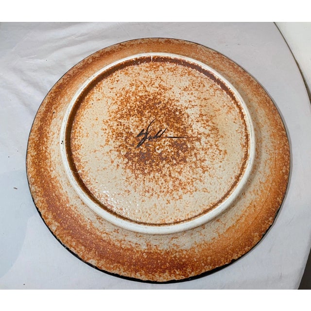 This beautiful vintage stoneware centerpiece charger is a true work of art. Handmade by the renowned artist John Shedd,...