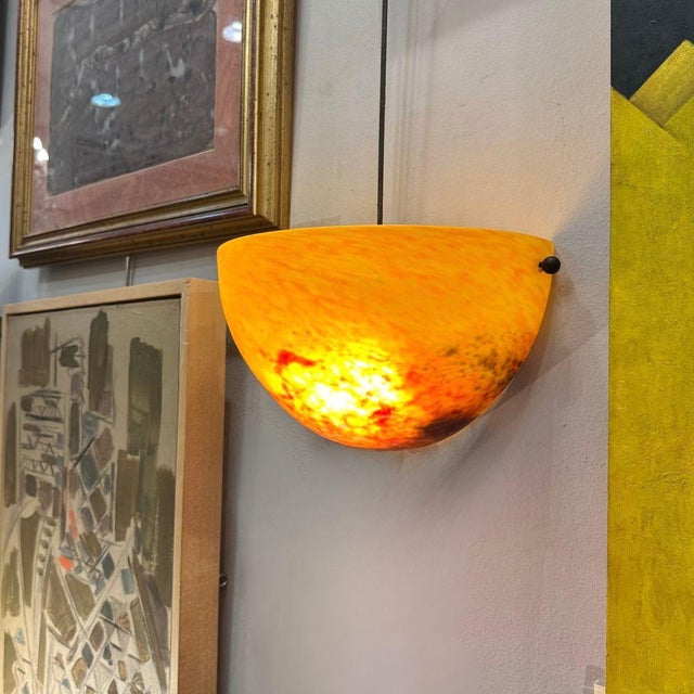 Bent Glass Wall Sconces by Patrick Crespin for Le Verre Français, France, 1990s, Set of 2 For Sale - Image 3 of 18