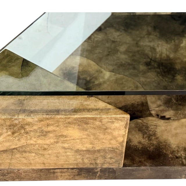 Enrique Garcel Lacquered Goatskin Triangular Coffee Table, 1991 For Sale In Chicago - Image 6 of 9