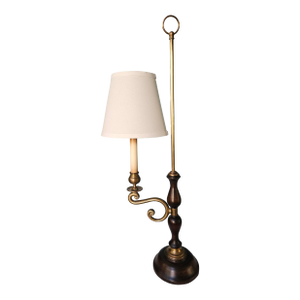 Late 20th Century Brass and Wood Student Lamp