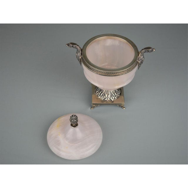 Antique French Silver Onyx Sugar Bowl, 1920s For Sale - Image 3 of 11
