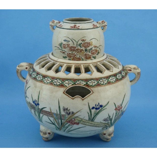 Japanese Ceramic Kōro Incense Burner, 1800s, Set of 2 For Sale - Image 10 of 18