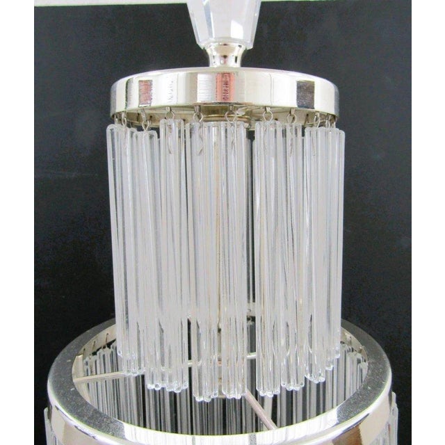 1990s Art Deco Style 4-Tiered Crystal Rods and Chrome Table Lamps - a Pair For Sale In Miami - Image 6 of 18