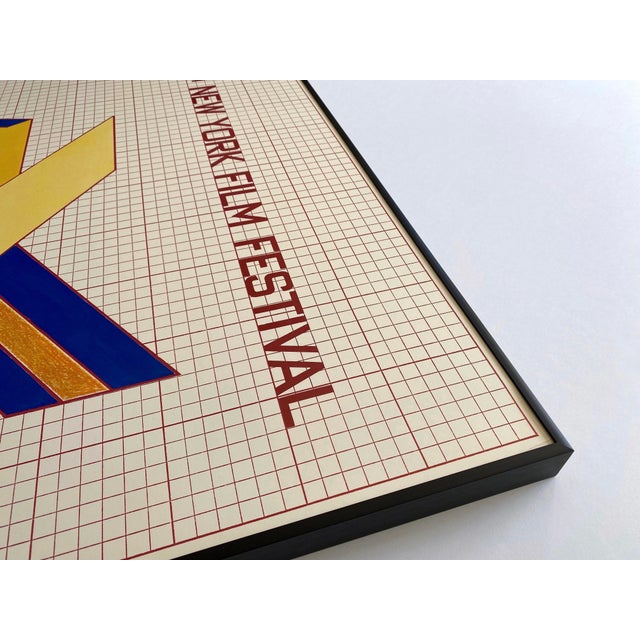 Frank Stella Vintage 1971 Mid Century Modernist Lithograph Print Framed Extra Large " 9th New York Film Festival " Poster For Sale - Image 12 of 18