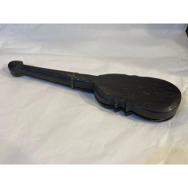 Travel scale, oriental manufacture, 20th century, opium weights Scale in a wooden case carved with ethnic motifs,...