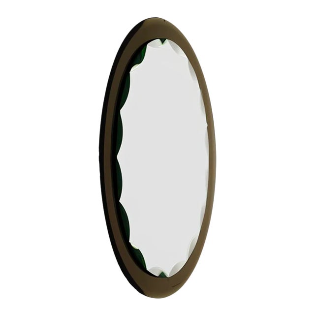 Mid-Century Italian Cut Crystal Glass Mirror from Fontana Arte, 1950s For Sale