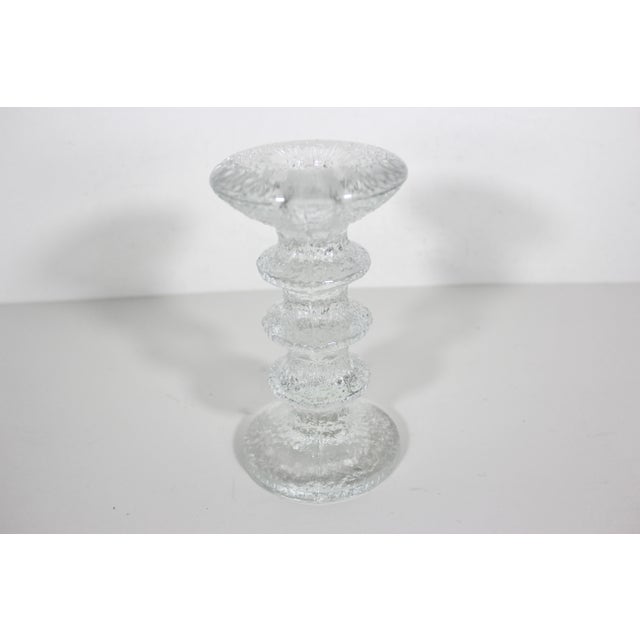 1960s 1960s Iittala Festivo Three Ring Glass Candle Holder by Timo Sarpaneva Finland, Danish Modern Brutalist Style Mid Century Modern MCM For Sale - Image 5 of 9