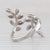 2010s 0.20ctw Vine Work Flower Bypass Ring 14k White Gold Size 6.25 Floral Cocktail For Sale - Image 5 of 8