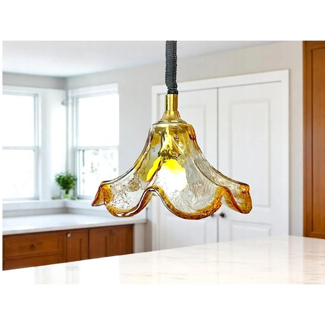Murano Glass Tulip Pendant Light, 1960s For Sale - Image 4 of 10