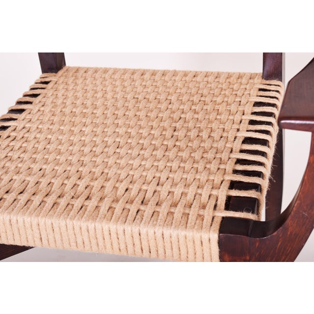 Czech Art Deco Oak Armchair by Oskar Poříska, 1930s For Sale - Image 6 of 8