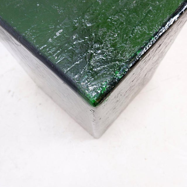 Translucent Bottle Green Acrylic Pedestal For Sale - Image 10 of 12