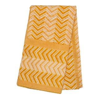 Chevron Hand Stitched Quilted Tablecloth, 8-seat table - Ocher For Sale