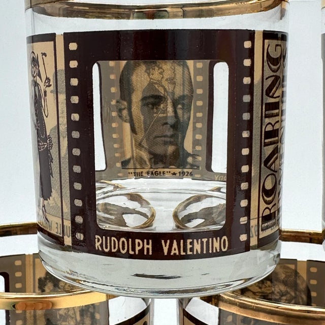 1970s Vintage Roaring Twenties Movie Film Double Old Fashioned Glasses- Set of 6 For Sale - Image 5 of 8