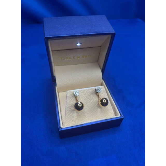 Gold Illusion Set Pave Set White Diamonds Geometric Sphere Globes 18 Karat Yellow Gold, A Pair For Sale - Image 8 of 10