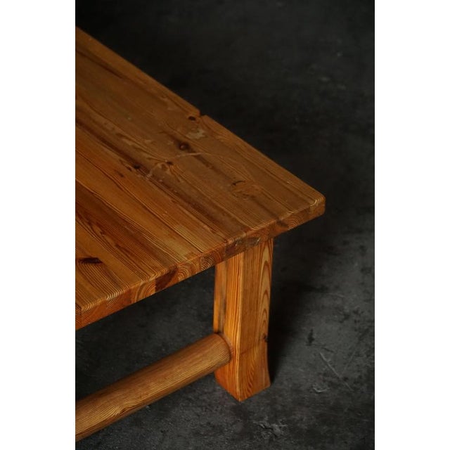 Wood Mid-Century Rectangular Pine Coffee Table by Uno & Östen Kristiansson, 1970s For Sale - Image 7 of 14