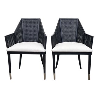 Cane Dining Chairs From McGuire/Baker Furniture, Milling Road Collection For Sale