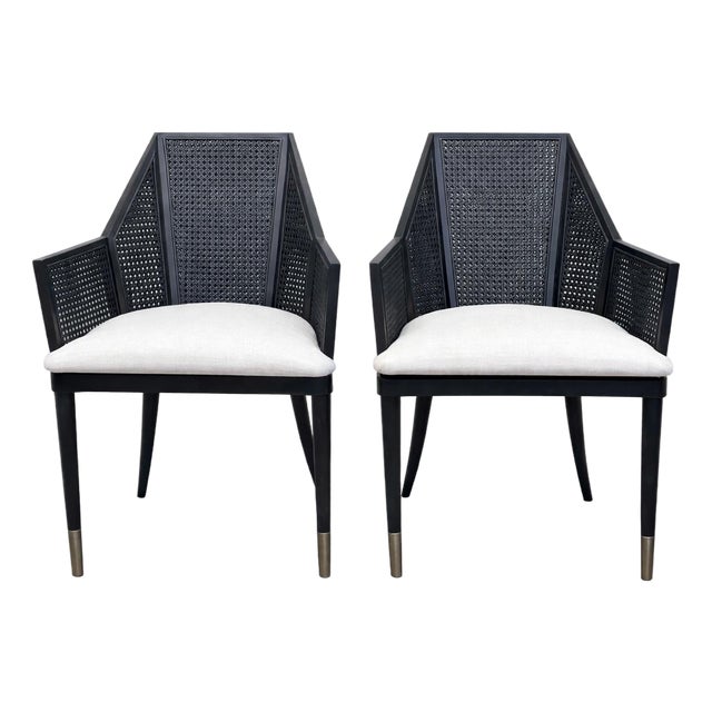 Cane Dining Chairs From McGuire/Baker Furniture, Milling Road Collection For Sale