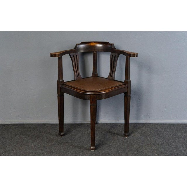 Object: Armchair / Desk Chair Period & Style: Art Nouveau - Early 20th Century Features - Decorative and practical piece...