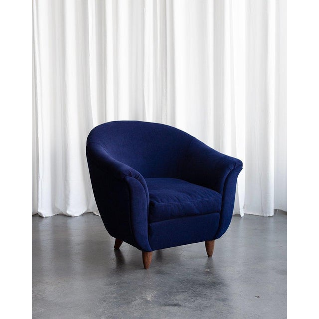 Italian Art Deco Lounge Chair in Fabric For Sale - Image 6 of 6