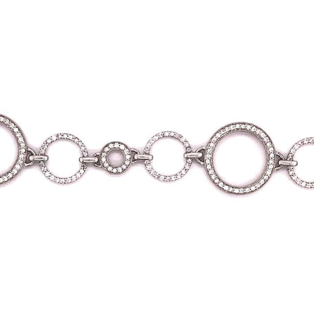 14 Karat White Gold and Diamond Necklace With 6.5 Total Diamond Weight For Sale - Image 4 of 11