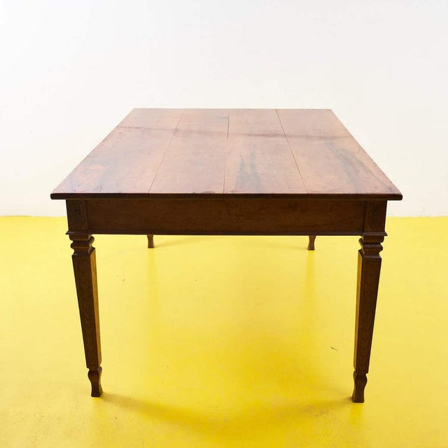 Wooden Table with Hand-Engraved Details For Sale - Image 9 of 17