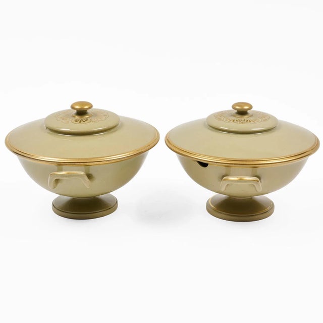 English Antique Early 19th Century Wedgwood Drabware Urn or Vase Form Sauce Tureens - A Pair For Sale - Image 3 of 9
