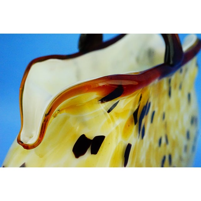 20th Century Sculpture in the Shape of a Bag Vase in Spotted Sommerso Glass attributed to Franco Moretti, Murano, 1980s For Sale - Image 18 of 18