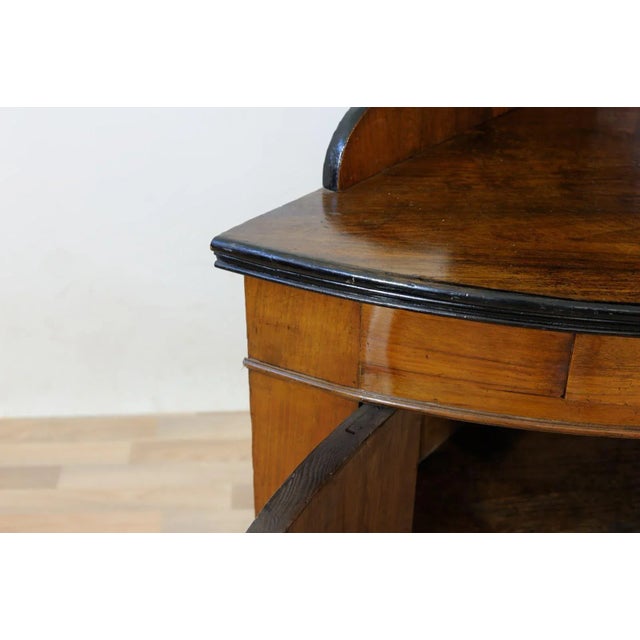 Wood Antique Rounded Front End Walnut Corner Sideboard For Sale - Image 7 of 16
