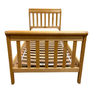 Vintage Child Craft Industries Twin Size Mission Arts & Crafts Style Sleigh Bed