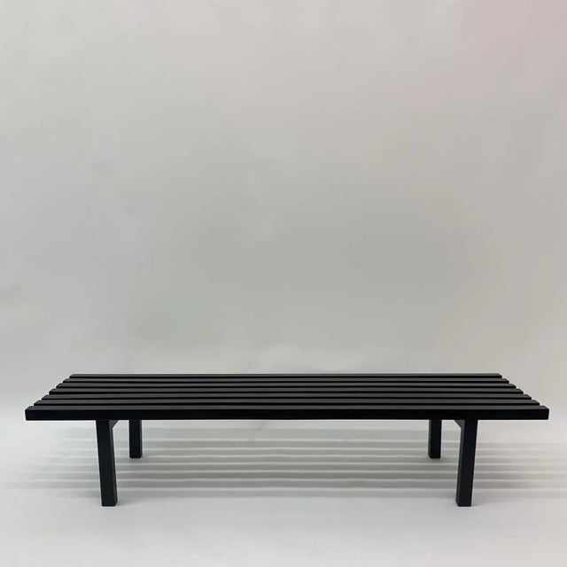 Mid-Century Slatted Wooden Bench, 1970s For Sale - Image 10 of 10