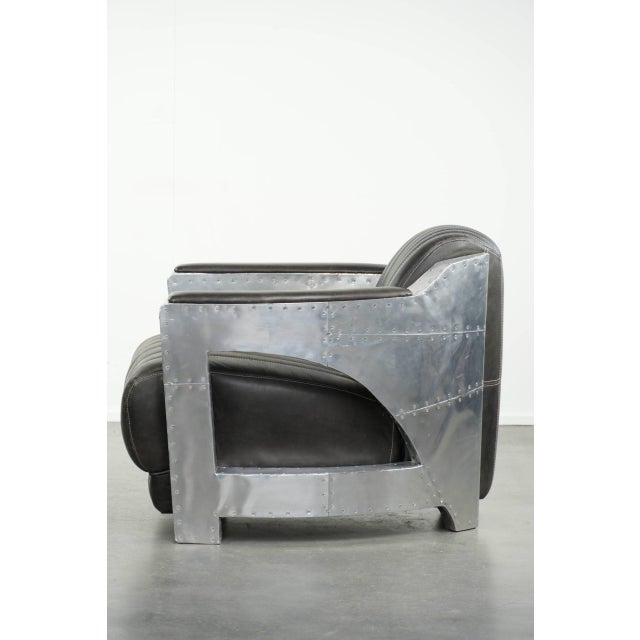 Club Chair in Cowhide Leather with Aluminium For Sale - Image 5 of 14