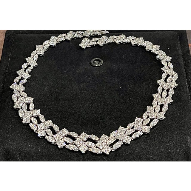 Modern Sidney Garber's Vintage 35 Ct Diamond Bridal Necklace 18 Karat White Gold 60 Gm For Sale - Image 3 of 8