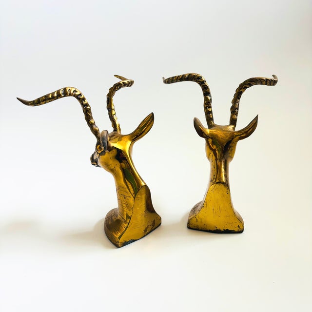 Brass Gazelle Bookends - Set of 2 For Sale In San Francisco - Image 6 of 12