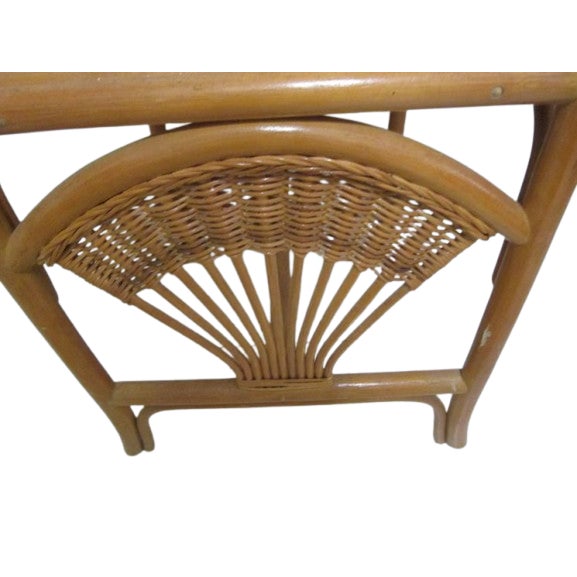 Wood 1980s Honeymoon Bamboo Oval Glass Top Honey Dinette Table Only For Sale - Image 7 of 12