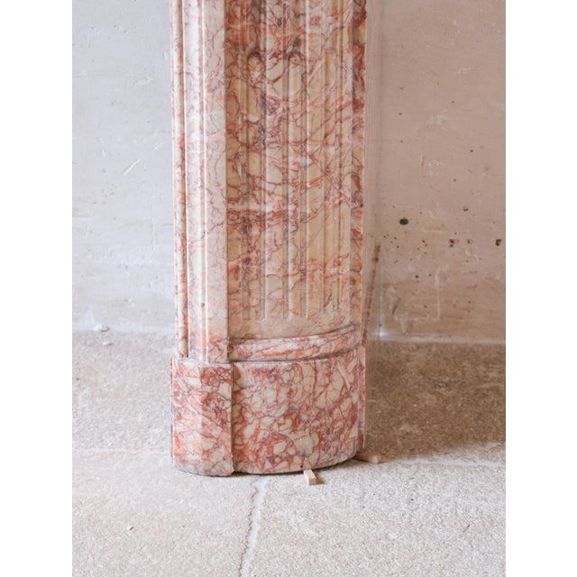 Antique French Marble Fireplace in Pink Tones For Sale - Image 11 of 13