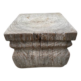 1950s Teak Wood Side Table or Pedestal For Sale