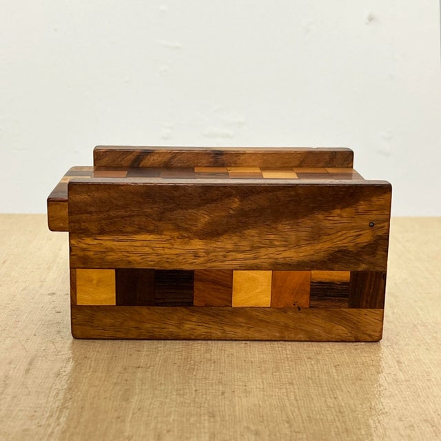 1960s C. 1960s Don Shoemaker Mixed Woods Trinket Box For Sale - Image 5 of 10