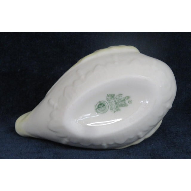 Yellow Belleek Pottery Ireland Yellow Luster Porcelain Swan Figurine Creamer 5204b For Sale - Image 8 of 18