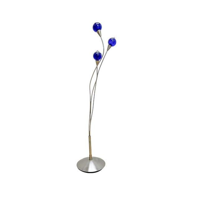 Metal and Blue Glass Halogen Table Lamp from Harco Loor, 1980s For Sale - Image 11 of 11