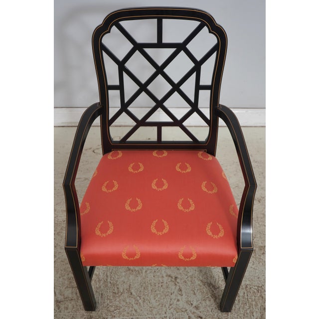 Age: Approx. 30 Years Old Details: Chinese Chippendale Style Lattice Back High Quality Construction Stretcher Base Frame...
