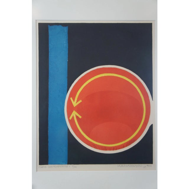 1969 Horst Egon Kalinowski "Sens Contradictoire" Colored Etching 7/100 For Sale - Image 4 of 13