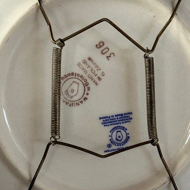 Late 20th Century Polish Pottery Rabbit Decorative Wall Plate For Sale - Image 6 of 7