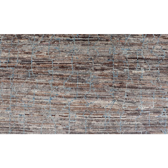 Modern Hand-Knotted Tribal Rug in Wool With All-Over Sub-Geometric Design 8'8 X 9'10 For Sale - Image 10 of 12